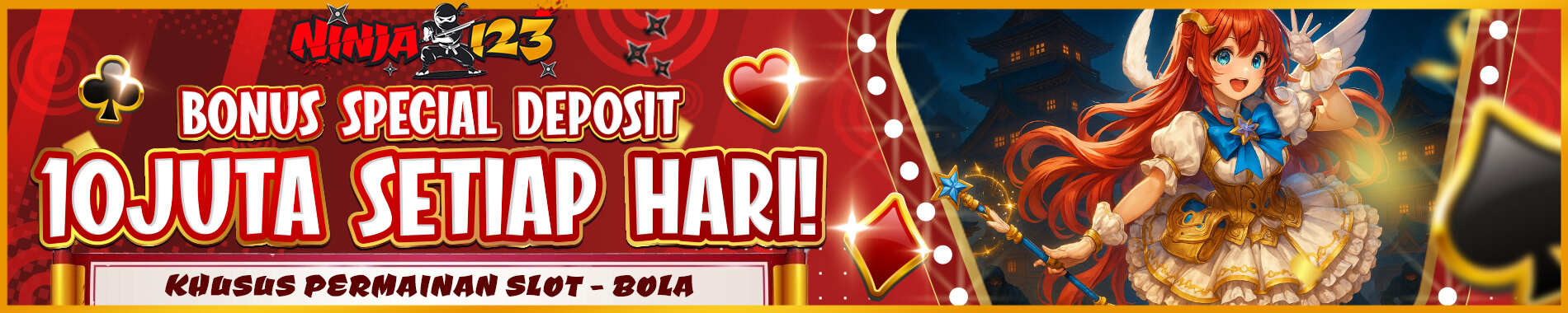 ninja123 bonus spesial deposit slot dan bola